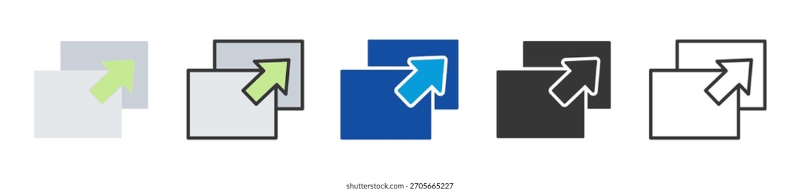 Conjunto de iconos de transición de diapositivas Estilo múltiple Varias colecciones