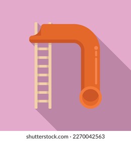 Slide tube icon flat vector. Water park. Aquatic play
