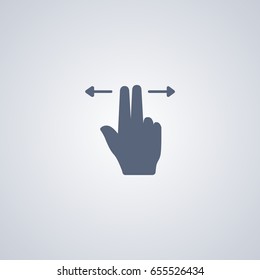 Slide two fingers vector icon