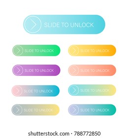 Slide to unlock in flat and gradient color.