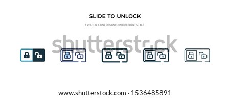 slide to unlock icon in different style vector illustration. two colored and black slide to unlock vector icons designed in filled, outline, line and stroke style can be used for web, mobile, ui