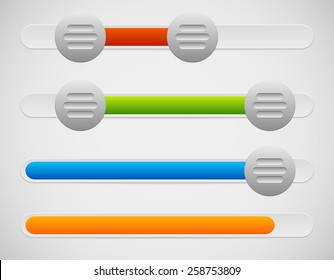 Slider / Adjuster UI Elements With Knobs and Loading, Progress Bar