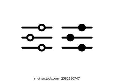 Slider Adjustment Icon in Line and Solid Styles Vector