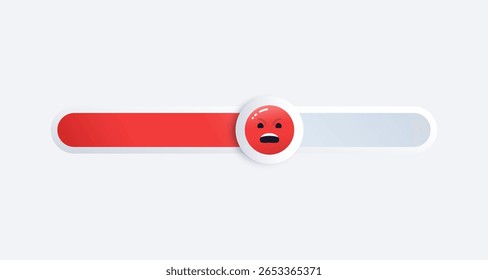 slider bar with angry emoji, vector design