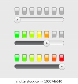 Slider bar. With colored level indication. Vector 3d illustration