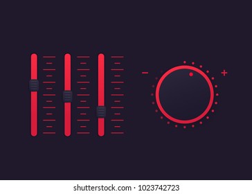 slider bar and control knob, vector regulator