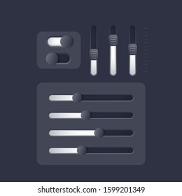 slider bar, controls, on, off switch vector