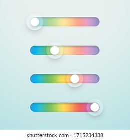 Slider Bar Infographic Multicolor Vector Elements Set