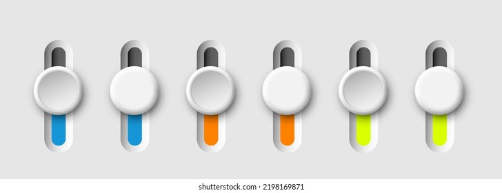 Slider bar, track bar or Sound Equalizer. Vector clipart isolated on white background.