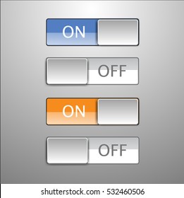 Slider buttons.Sliders set design.Vector switch button.