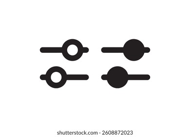 Slider control icons in outline and filled style Vector