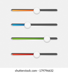 Slider Controls on with Colored Bars on a White Patterned Background