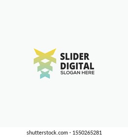 slider digital comp logo vector concept with simple, unique and elegant styles
