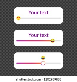 Slider emoji in social media. Template set. Template a poll in popular social media. Vector.