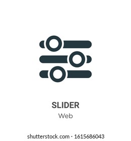 Slider glyph icon vector on white background. Flat vector slider icon symbol sign from modern web collection for mobile concept and web apps design.