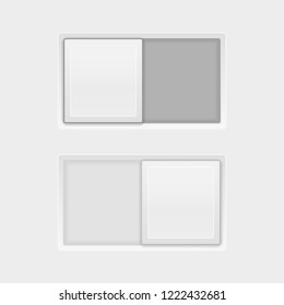 Slider gray 3d push buttons. Vector illustration
