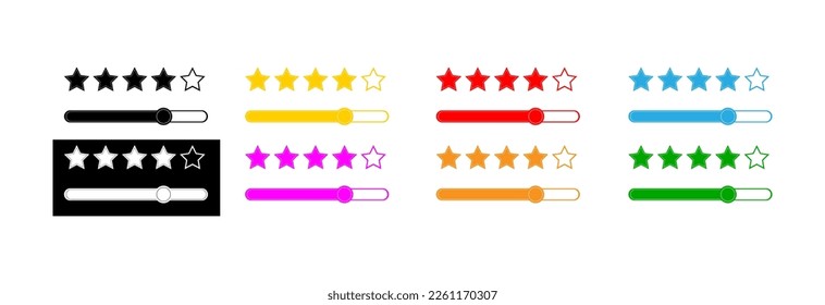 Deslizarse hasta el nivel más alto, cinco estrellas brillantes.