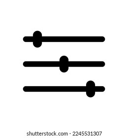 Slider-Symbol. Audio Equalizer Symbol. Audio Mixer Symbol im flachen Design. Vektorgrafik.