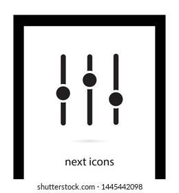 Slider icon .Equalizer, sound mixer, settings icon. The settings of phone for web site ,apps. A sign of the slider.