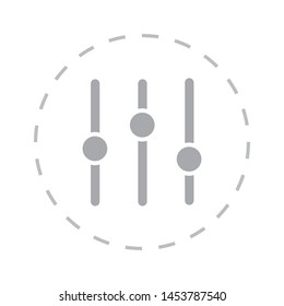 Slider icon .Equalizer, sound mixer, settings icon. The settings of phone for web site ,apps. A sign of the slider.