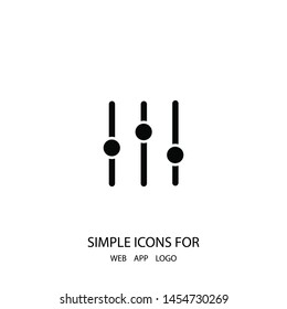 Slider icon .Equalizer, sound mixer, settings icon. The settings of phone for web site ,apps. A sign of the slider.