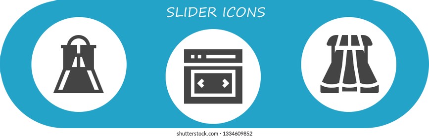 slider icon set. 3 filled slider icons.  Collection Of - Slider, Sliders