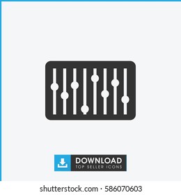 slider icon. Simple filled slider icon. On white background.