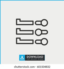 slider icon. simple outline slider vector icon. on white background.