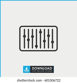 slider icon. simple outline slider vector icon. on white background.