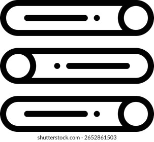 ícone de controle deslizante. Design De Estilo Linear Fino Isolado Em Plano De Fundo Branco