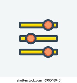 slider icon vector filled with flat color, for setting, adjustment illustration