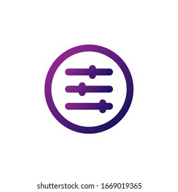 slider icon vector. perfect for multimedia player interface button and any purposes