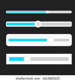 Slider knob for for volume, indicator set. Vector slider control equalizer, indicator interface level, switch regulator illustration