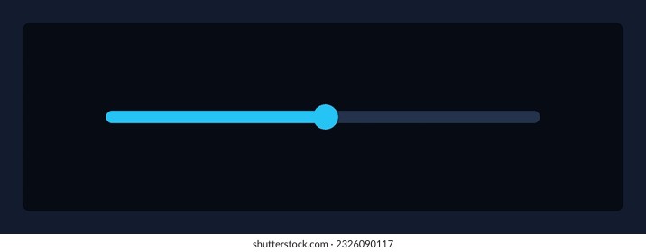 Slider with middle level UI element template. Editable isolated vector dashboard component. Flat user interface. Visual data presentation. Web design widget for mobile application with dark theme