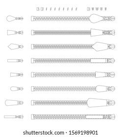 slider pull theet zipper construction kit fashion swatch brush