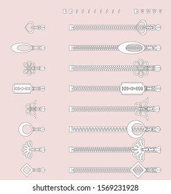 slider pull theet zipper fashion swatch brush