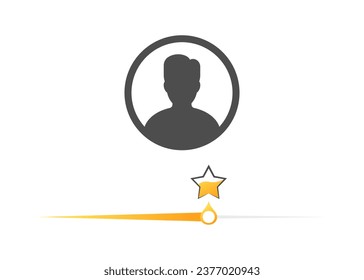 Slider for rating a person. Different styles, star slider to rate a photo, photo mockup. Vector illustration