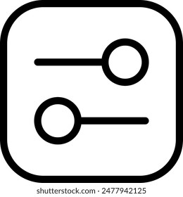 Slider Settings Interface Outlined Icon. Simple vector illustration editable stroke.