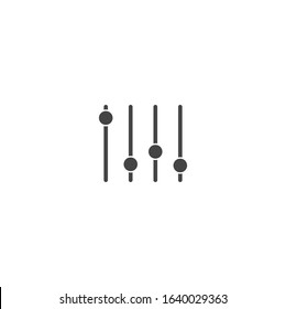 Slider sound bar vector icon on white isolated background. 