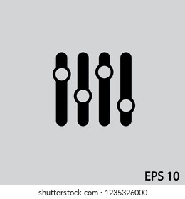 slider vector icon on gray background.