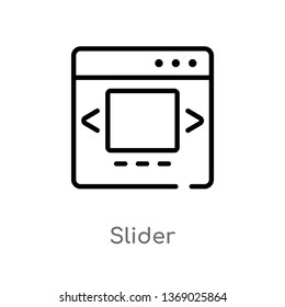 slider vector line icon. Simple element illustration. slider outline icon from web concept. Can be used for web and mobile