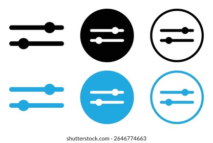 sliders, controls, settings, adjust symbol vector isolated on white background