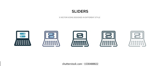 sliders icon in different style vector illustration. two colored and black sliders vector icons designed in filled, outline, line and stroke style can be used for web, mobile, ui