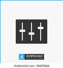 sliders icon. Simple filled sliders icon. On white background.