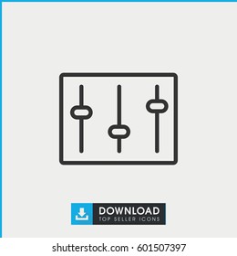 sliders icon. simple outline sliders vector icon. on white background.