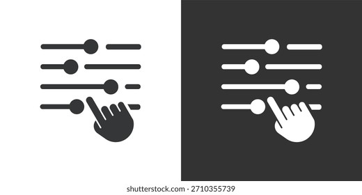Icono de deslizadores. Icono de la serie de glifos sólidos
