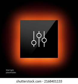 Sliders line icon. Arrows, tiles, app, shapes, list, sorting, charts, Button menu, circles, , checkmark, cross. Applications concept. Glassmorphism style. Vector line icon for Business and Advertising