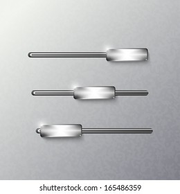 Sliders on a metal background