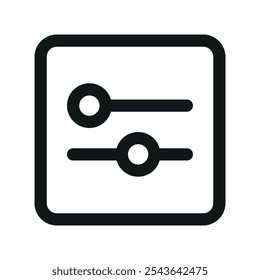 Sliders UI icon, options simple line user interface vector symbol