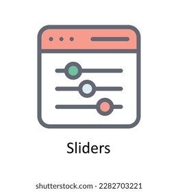 Sliders Vector  Fill outline Icons. Simple stock illustration stock